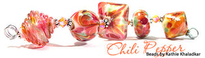 Glass Diversions Chili Pepper frit blend - Beads by Kathie Khaladkar