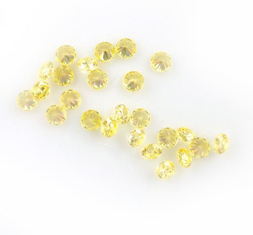 Citrine Yellow CZs Round
