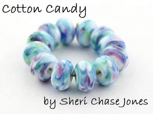 Cotton Candy frit blend by Glass Diversions - beads by Sheri Chase Jones