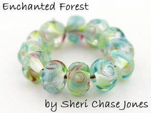 Enchanted Forest frit blend by Glass Diversions - beads by Sheri Chase Jones