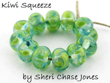 Load image into Gallery viewer, Kiwi Squeeze frit blend by Glass Diversions - beads by Sheri Chase Jones