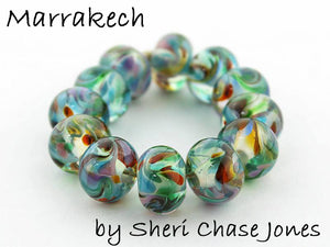 Marrakech frit blend by Glass Diversions - beads by Sheri Chase Jones