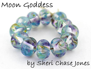 Moon Goddess frit blend by Glass Diversions - beads by Sheri Chase Jones