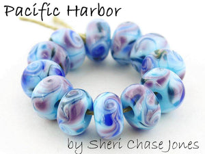 Pacific Harbor frit blend by Glass Diversions - beads by Sheri Chase Jones