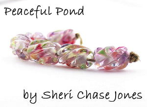 Peaceful Pond frit blend by Glass Diversions - beads by Sheri Chase Jones