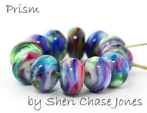 Prism frit blend by Glass Diversions - beads by Sheri Chase Jones