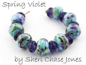 Spring Violet frit blend by Glass Diversions - beads by Sheri Chase Jones