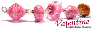 Valentine frit blend by Glass Diversions - beads by Kathie Khaladkar