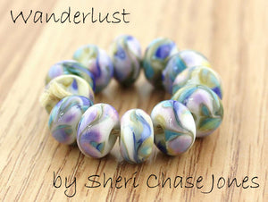 Wanderlust frit blend by Glass Diversions - beads by Sheri Chase Jones