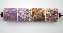 Load image into Gallery viewer, from left to right:  effetre clear, effetre white, effetre white with silver foil, effetre opal yellow