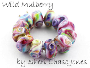 Wild Mulberry frit blend by Glass Diversions - beads by Sheri Chase Jones