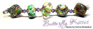 Butterfly Kisses Frit blend by Glass Diversions - beads by Kathie Khaladkar