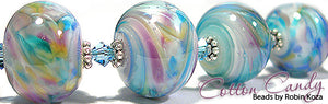 Cotton Candy frit blend by Glass Diversions - beads by Kathie Khaladkar