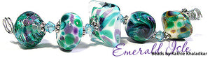 Emerald Isle frit blend by Glass Diversions - beads by Kathie Khaladkar