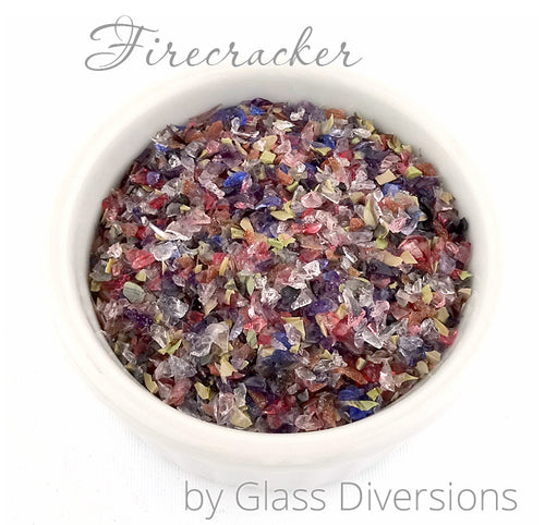 Firecracker frit blend by Glass Diversions