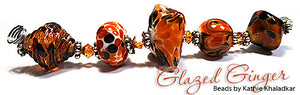 Glazed Ginger frit blend by Glass Diversions - beads by Kathie Khaladkar