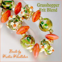 Load image into Gallery viewer, Grasshopper frit blend by Glass Diversions - beads by Kathie Khaladkar