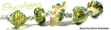 Load image into Gallery viewer, Grasshopper frit blend by Glass Diversions - beads by Kathie Khaladkar