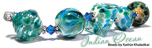 Indian Ocean frit blend by Glass Diversions - beads by Kathie Khaladkar