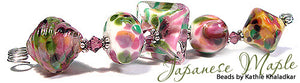 Japanese Maple frit blend by Glass Diversions - beads by Kathie Khaladkar
