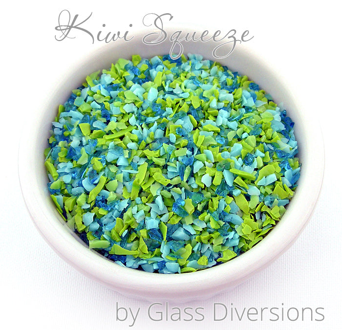 Kiwi Squeeze frit blend by Glass Diversions