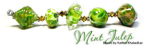 Mint Julep frit blend by Glass Diversions - beads by Kathie Khaladkar