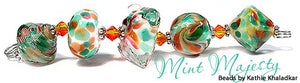Mint Majesty frit blend by Glass Diversions - beads by Kathie Khaladkar