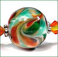Mint Majesty frit blend by Glass Diversions - beads by Kathie Khaladkar