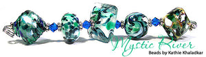 Mystic River frit blend by Glass Diversions - beads by Kathie Khaladkar