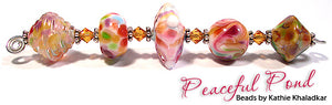 Peaceful Pond frit blend by Glass Diversions - beads by Kathie Khaladkar