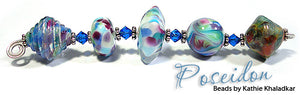 Poseidon frit blend by Glass Diversions - beads by Kathie Khaladkar