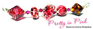 Pretty in Pink frit blend by Glass Diversions - beads by Kathie Khaladkar