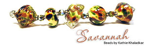 Savannah frit blend by Glass Diversions - beads by Kathie Khaladkar