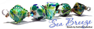 Sea Breeze frit blend by Glass Diversions - beads by Kathie Khaladkar