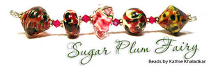 Sugar Plum Fairy frit blend by Glass Diversions - beads by Kathie Khaladkar