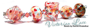 Victorian Lace frit blend by Glass Diversions - beads by Kathie Khaladkar