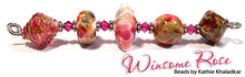 Load image into Gallery viewer, Winsome Rose frit blend by Glass Diversions - beads by Kathie Khaladkar
