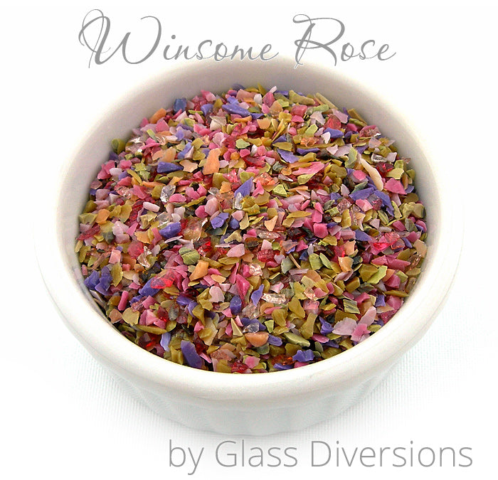 Winsome Rose frit blend by Glass Diversions
